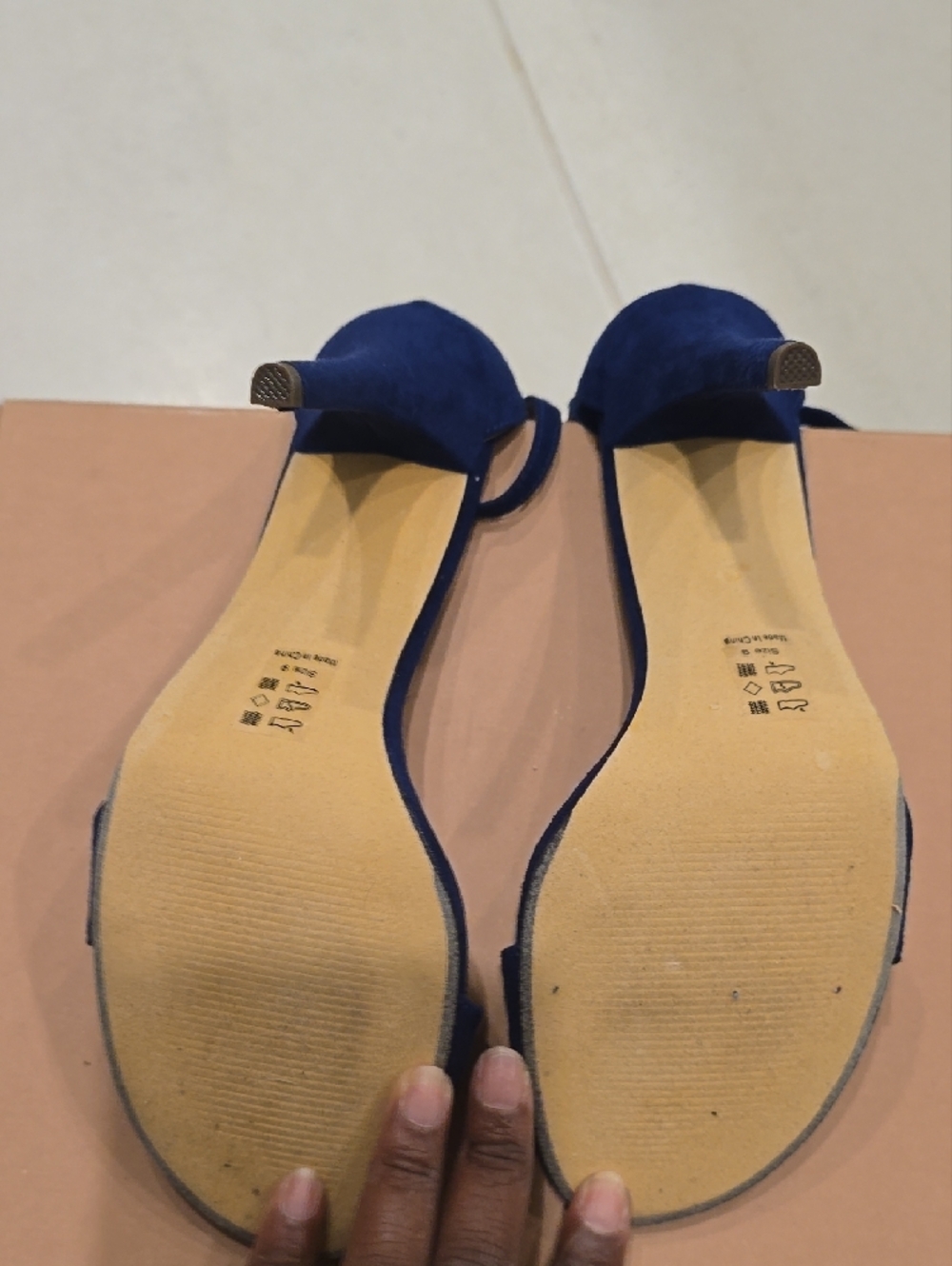 Michael Antonio Royal Blue Suede Ankle-Strap Heels-New - Picture 7 of 9